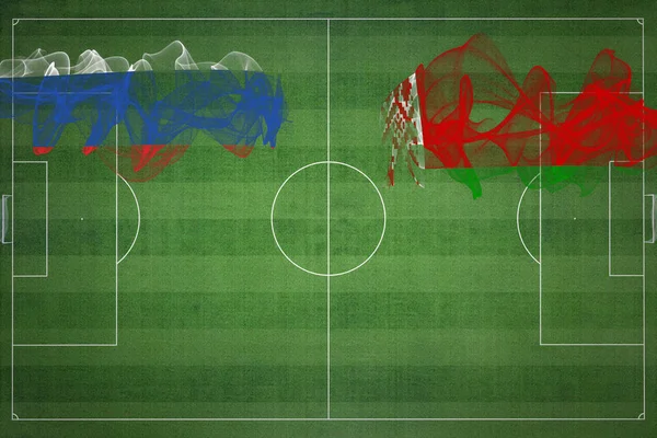 Ryssland Vitryssland Fotboll Match Nationella Färger Nationella Flaggor Fotbollsplan Fotbollsmatch — Stockfoto