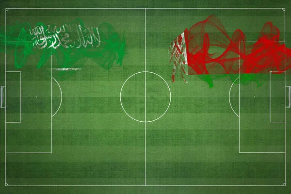 Saudi Arabia Belarus Soccer Match National Colors National Flags Soccer — Stock Photo, Image