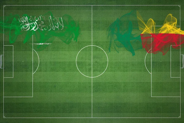 Saudi Arabia Benin Soccer Match National Colors National Flags Soccer — Stock Photo, Image
