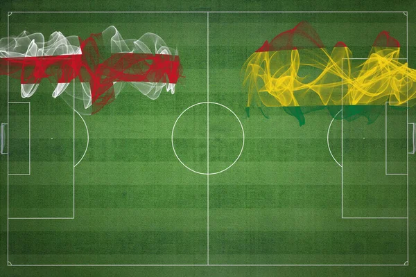 England Bolivia Voetbal Match Nationale Kleuren Nationale Vlaggen Voetbalveld Voetbalwedstrijd — Stockfoto