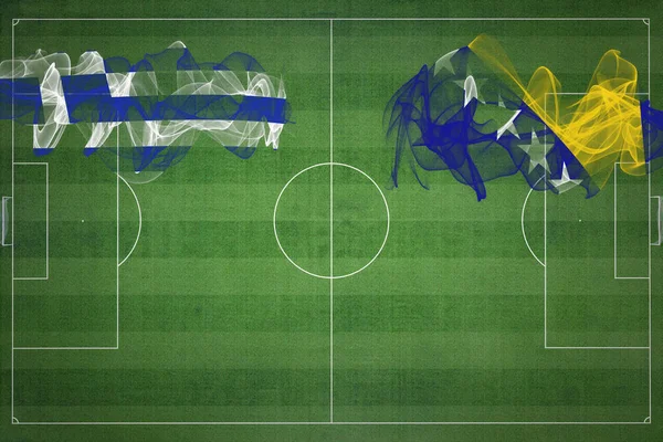 Греция Босния Герцеговина Футбольный Матч Национальные Цвета Национальные Флаги Футбольное — стоковое фото