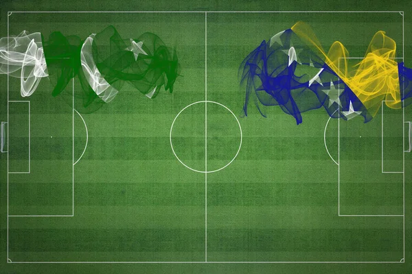 Paquistão Bósnia Herzegovina Soccer Match Cores Nacionais Bandeiras Nacionais Campo — Fotografia de Stock