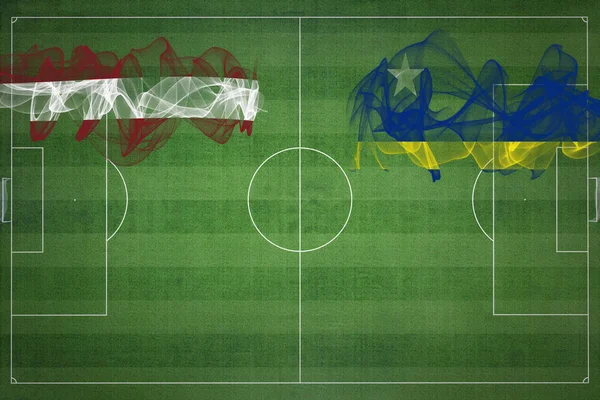 Lotyšsko Curacao Soccer Match Národní Barvy Národní Vlajky Fotbalové Hřiště — Stock fotografie