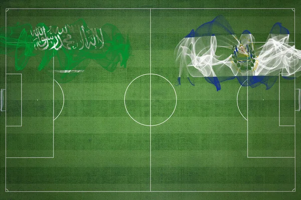 Saudi Arabia Salvador Soccer Match National Colors National Flags Soccer — Stock Photo, Image