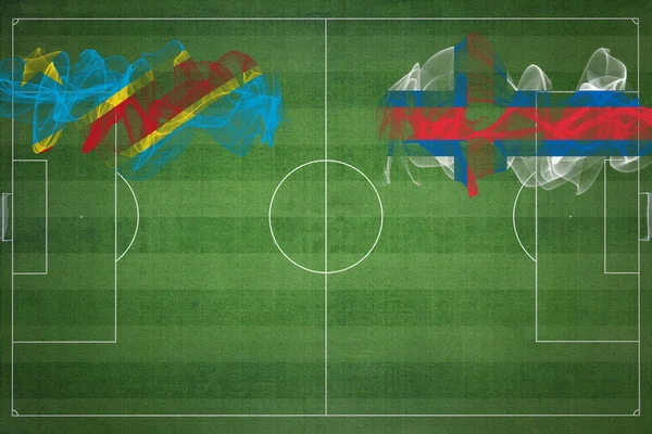 Demokratik Kongo Cumhuriyeti Faroe Adaları Futbol Maçı Ulusal Renkler Ulusal — Stok fotoğraf