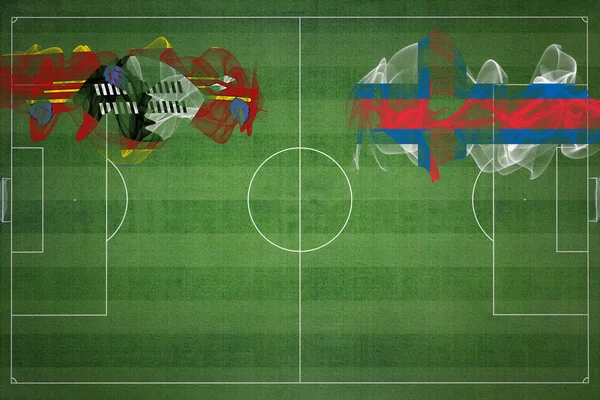 Eswatini Faroe Adaları Futbol Maçı Ulusal Renkler Ulusal Bayraklar Futbol — Stok fotoğraf