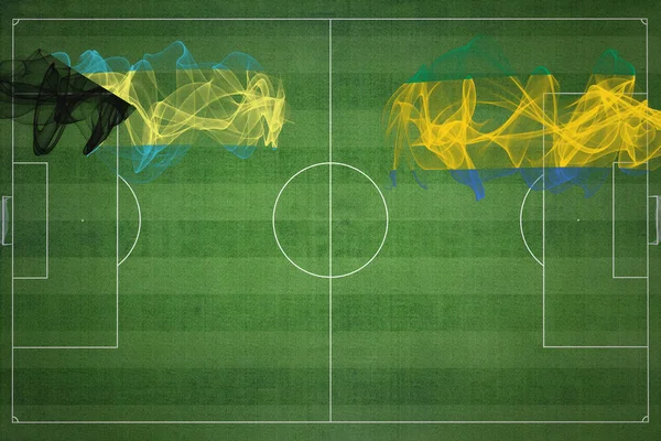 Матч Бахрейн Габон Национальные Цвета Национальные Флаги Футбольное Поле Футбольный — стоковое фото