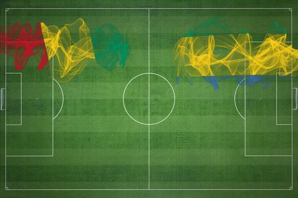 Матч Габон Габон Национальные Цвета Национальные Флаги Футбольное Поле Футбольный — стоковое фото