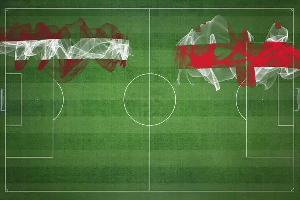 Lettország Georgia Soccer Match Nemzeti Színek Nemzeti Zászlók Focipálya Labdarúgó — Stock Fotó