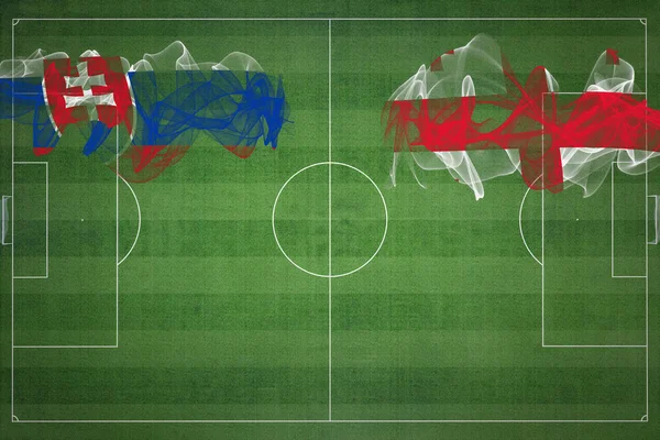 Slovakia Georgia Soccer Match National Colors National Flags Soccer Field — Stock Photo, Image