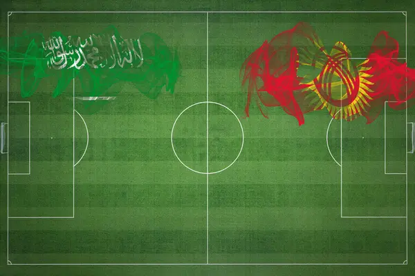 Saudi Arabia Kyrgyzstan Soccer Match National Colors National Flags Soccer — Stock Photo, Image