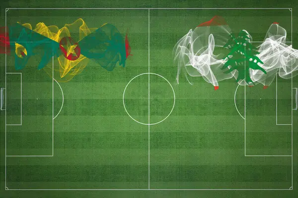 グレナダVsレバノンサッカーマッチ ナショナルカラー サッカー場 サッカーゲーム 競技コンセプト コピースペース — ストック写真