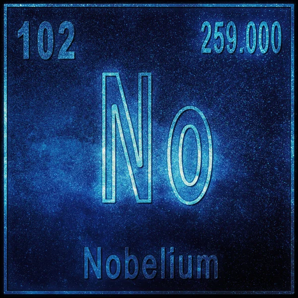 Nobelium Chemical Element Sign Atomic Number Atomic Weight Periodic Table — Stock Photo, Image