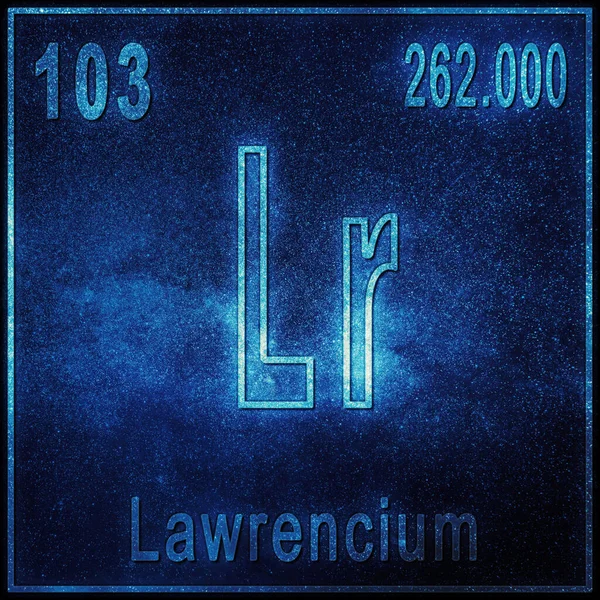 Lawrencium Chemisches Element Zeichen Mit Ordnungszahl Und Atomgewicht Periodensystem Element — Stockfoto
