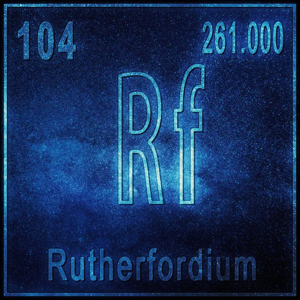 Rutherfordium Chemisches Element Zeichen Mit Ordnungszahl Und Atomgewicht Periodensystem Element — Stockfoto