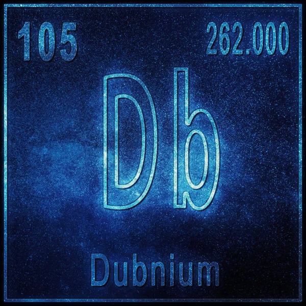 Element Chimic Dubniu Semn Număr Atomic Greutate Atomică Element Tabel — Fotografie, imagine de stoc