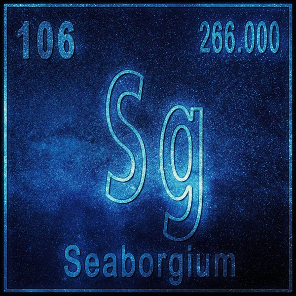 Seaborgium Chemical Element Sign Atomic Number Atomic Weight Periodic Table — Stock Photo, Image