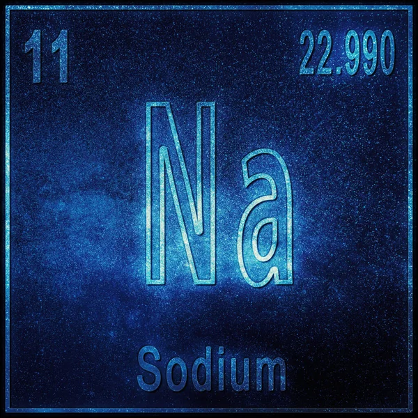 Chemický Prvek Sodíku Značka Atomovým Číslem Atomovou Hmotností Prvek Periodické — Stock fotografie