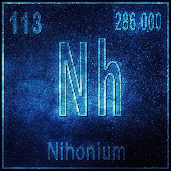 Nihonium Chemisches Element Zeichen Mit Ordnungszahl Und Atomgewicht Periodensystem Element — Stockfoto