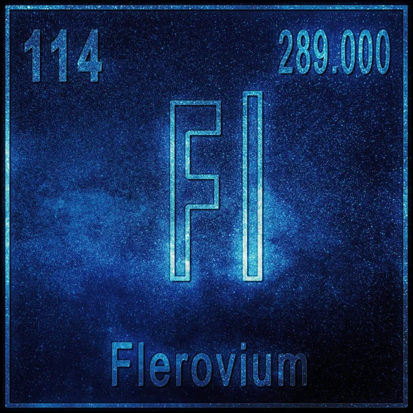 Elemento Químico Flerovium Sinal Com Número Atômico Peso Atômico Elemento — Fotografia de Stock