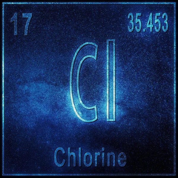 Élément Chimique Chlore Signe Avec Numéro Atomique Poids Atomique Élément — Photo