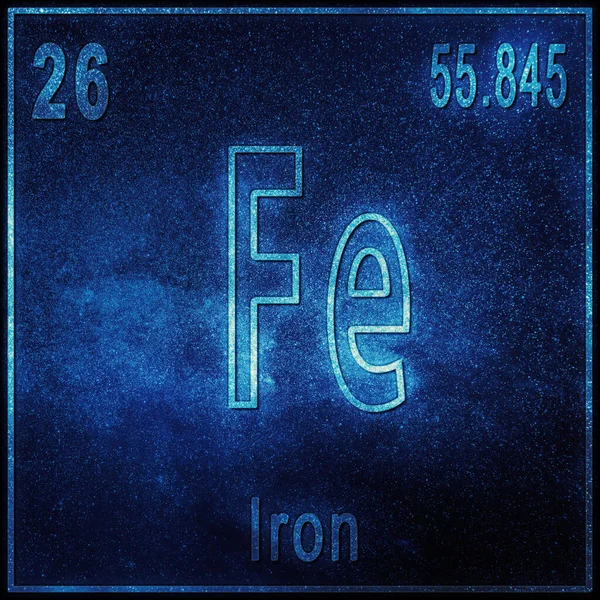 Химический Элемент Железа Знак Атомным Номером Атомной Массой Элемент Периодической — стоковое фото