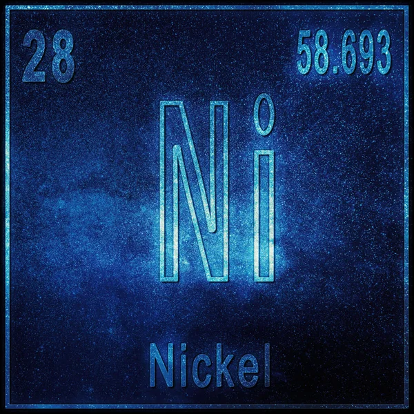 Химический Элемент Никеля Знак Атомным Номером Атомной Массой Элемент Периодической — стоковое фото