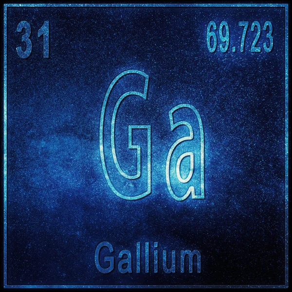 Gallium Kemiskt Grundämne Tecken Med Atomnummer Och Atomvikt Periodisk Tabell — Stockfoto