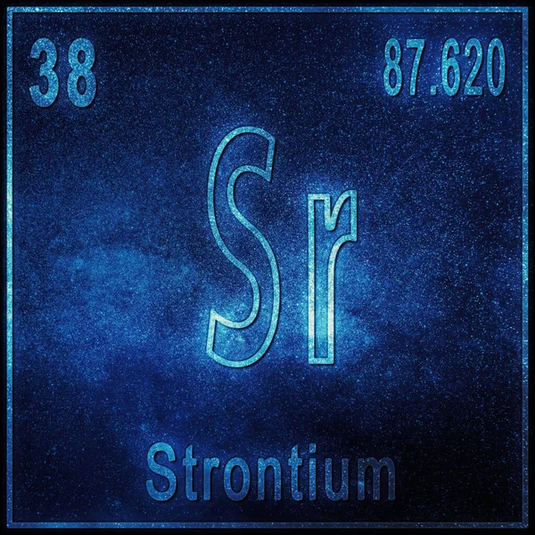 Strontium Kemiskt Grundämne Tecken Med Atomnummer Och Atomvikt Periodisk Tabell — Stockfoto