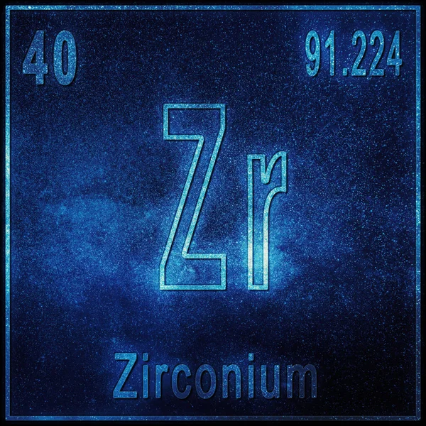Cirkónium Kémiai Elem Jel Atomszámmal Atomtömeggel Periódusos Táblázat Elem — Stock Fotó