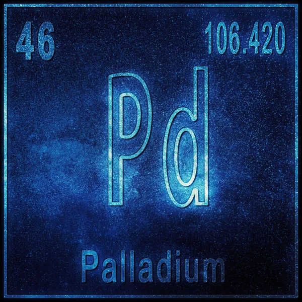 Palladium Chemisches Element Zeichen Mit Ordnungszahl Und Atomgewicht Periodensystem Element — Stockfoto
