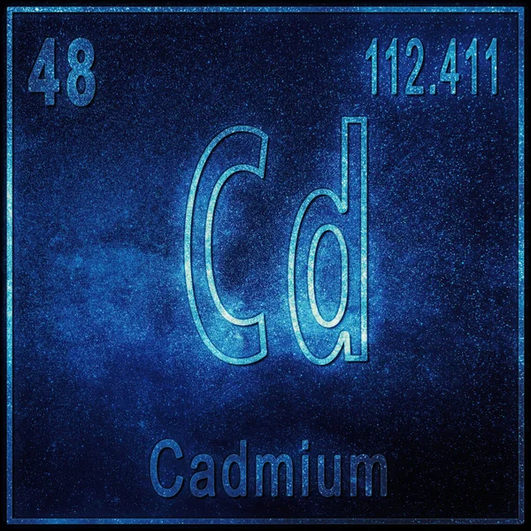 Cadmium Chemisches Element Zeichen Mit Ordnungszahl Und Atomgewicht Periodensystem Element — Stockfoto