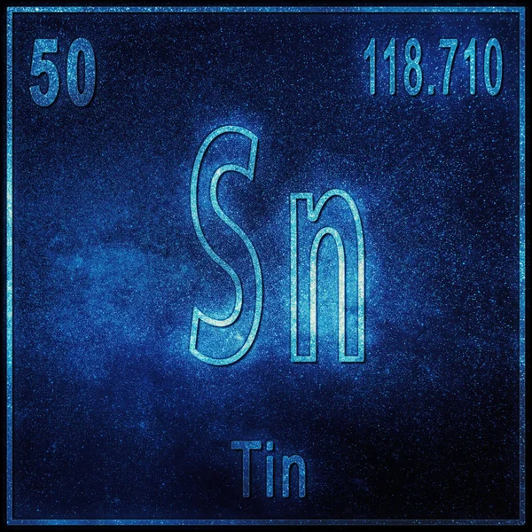 Zinn Chemisches Element Zeichen Mit Ordnungszahl Und Atomgewicht Periodensystem Element — Stockfoto