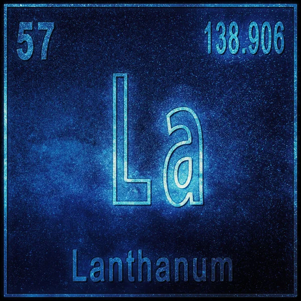 Lantanyum Kimyasal Element Atom Numarası Atom Ağırlığı Ile Imzala Periyodik — Stok fotoğraf