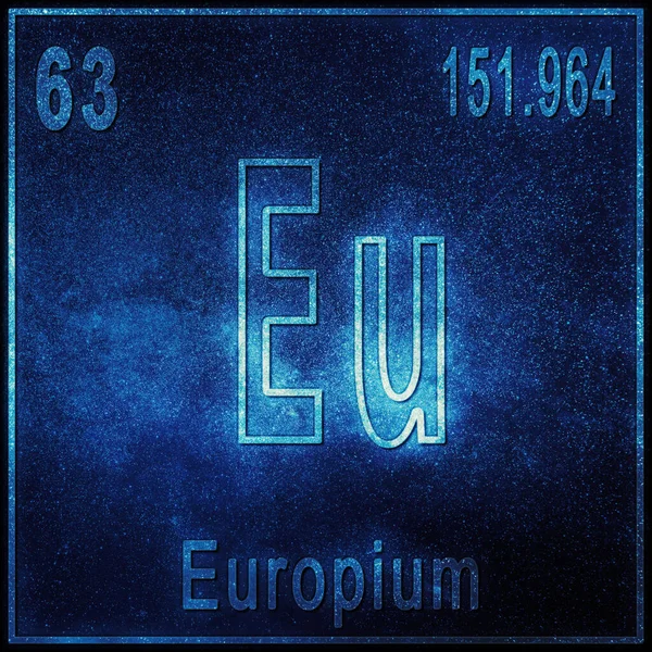 Pierwiastek Chemiczny Europium Znak Liczbą Atomową Masą Atomową Pierwiastek Tabeli — Zdjęcie stockowe