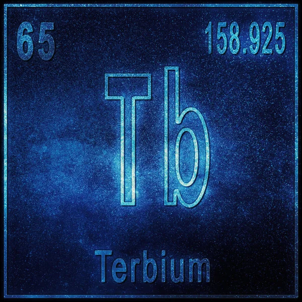 Terbium Chemisches Element Zeichen Mit Ordnungszahl Und Atomgewicht Periodensystem Element — Stockfoto