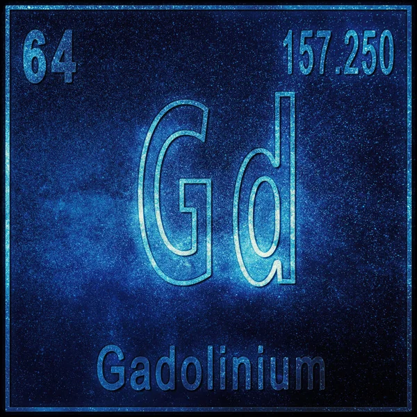 Gadolinium Chemical Element Sign Atomic Number Atomic Weight Periodic Table — Stock Photo, Image