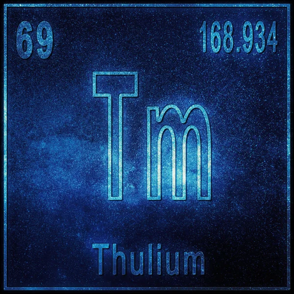 Thulium Chemical Element Sign Atomic Number Atomic Weight Periodic Table — Stock Photo, Image