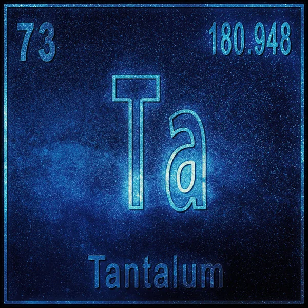 Tantalum Chemical Element Sign Atomic Number Atomic Weight Periodic Table — Stock Photo, Image