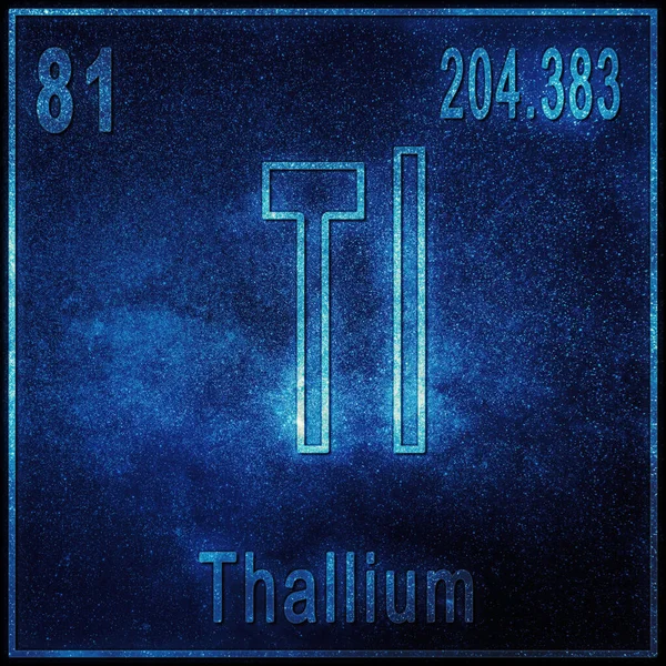 Thallium Chemisches Element Zeichen Mit Ordnungszahl Und Atomgewicht Periodensystem Element — Stockfoto