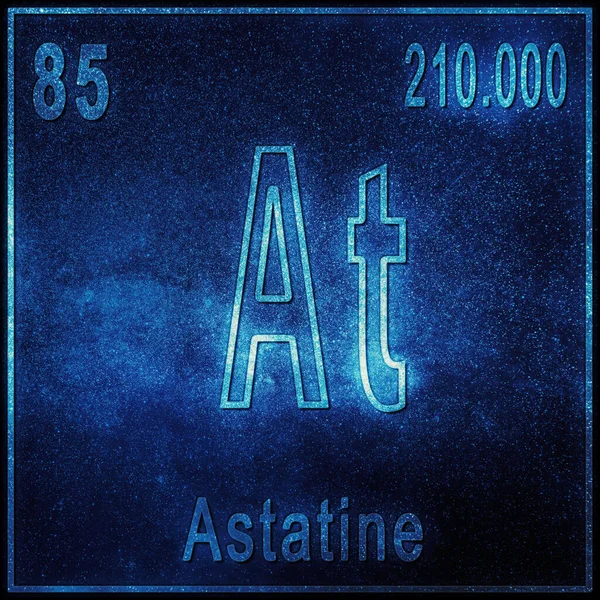 Astatin Chemisches Element Zeichen Mit Ordnungszahl Und Atomgewicht Periodensystem Element — Stockfoto