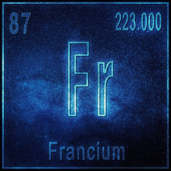 Francium Chemisches Element Zeichen Mit Ordnungszahl Und Atomgewicht Periodensystem Element — Stockfoto