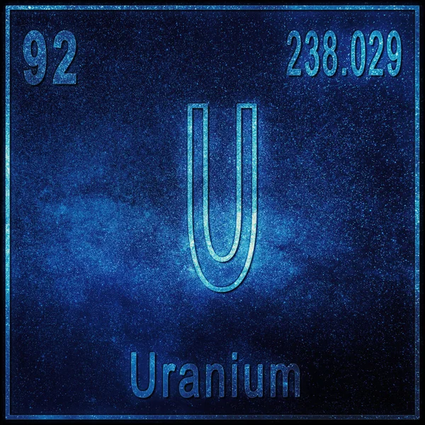 Uranium Chemical Element Sign Atomic Number Atomic Weight Periodic Table — Stock Photo, Image