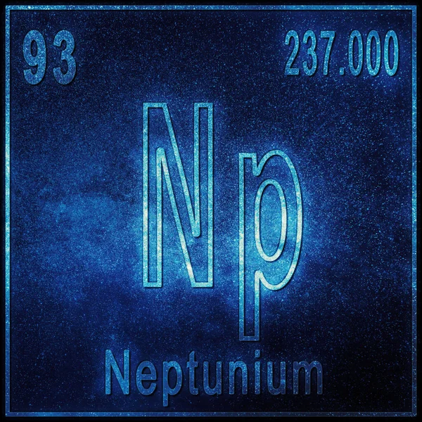 海王星化学元素 带有原子序数和原子量的符号 周期表元素 — 图库照片