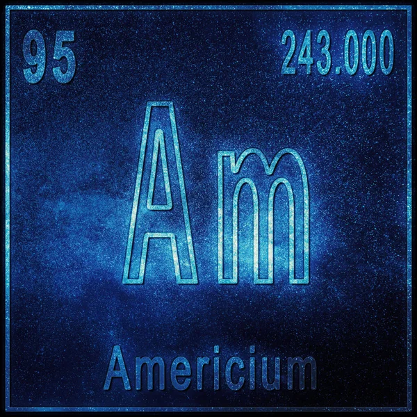 Americium Élément Chimique Signe Avec Numéro Atomique Poids Atomique Élément — Photo