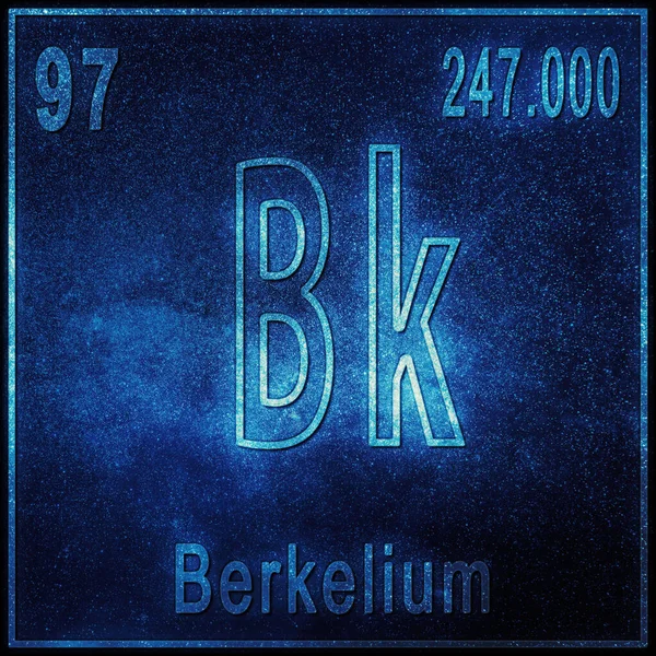 Berkelium Chemisches Element Zeichen Mit Ordnungszahl Und Atomgewicht Periodensystem Element — Stockfoto