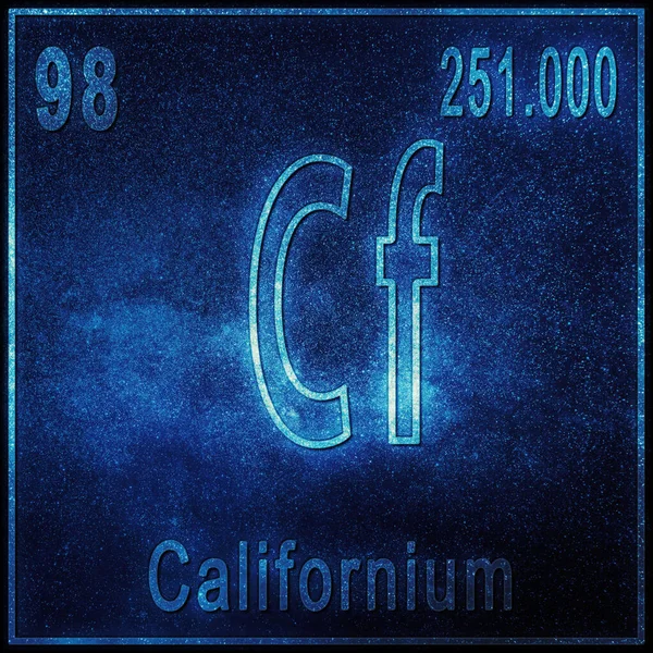 Californium Élément Chimique Signe Avec Numéro Atomique Poids Atomique Élément — Photo