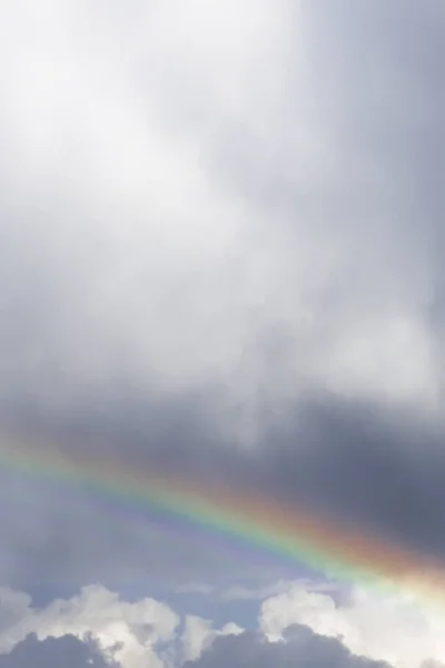 Rainbow and Clouds, Closeup Clouds Colorful Rainbow