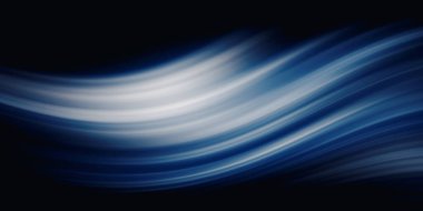 Siyah zemin üzerinde soyut Mavi dalga çizgileri, Yumuşak Mavi Dalga, soyut arkaplan