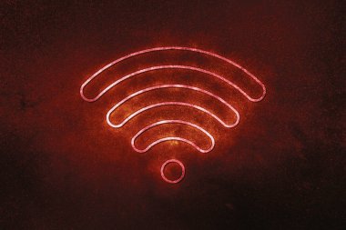 Kablosuz internet erişimi, ücretsiz kablosuz ağ bağlantısı, internet teknolojisi, ağ oluşturma konsepti, Wifi Blue sembolü